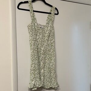 Faithfull the Brand Olive Floral Dress